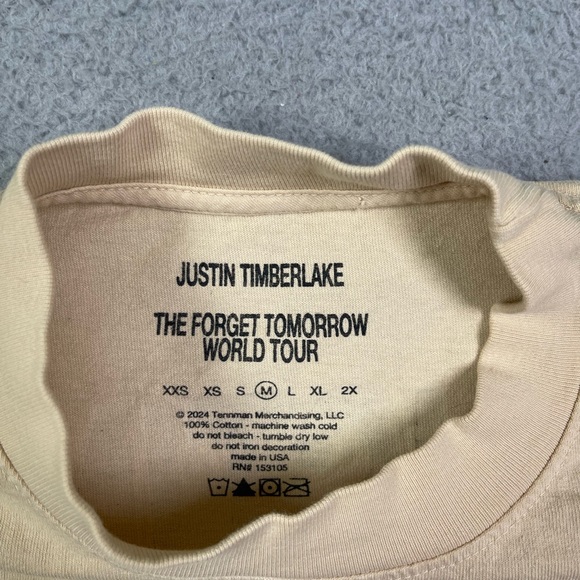 Justin Timberlake Made in Memphis Forget Tomorrow Tour‎ T-shirt - Picture 3 of 4